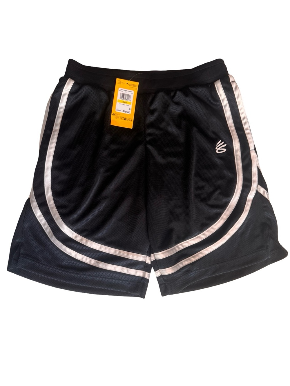 Under Armour Black Athletic Shorts with White Trim